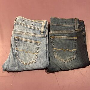 Red Engine Women's Light and Dark Blue Jeans